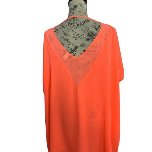 Torrid Top fluorescent orange Blouse or use as bathing suit cover-up women’s 5X - Picture 5 of 12